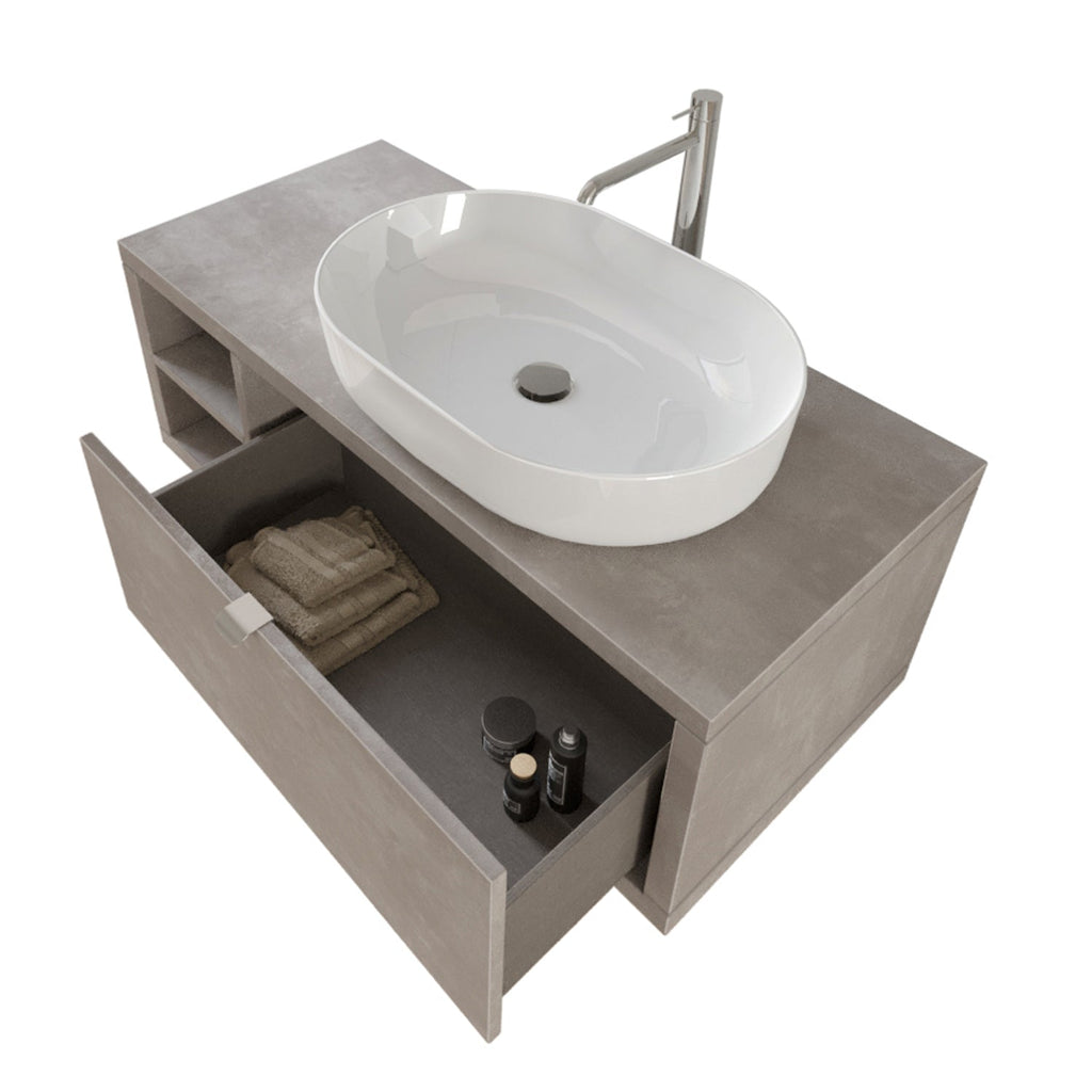  specchio e lampada LED 110x40 cm grigio caldo by CeramicStore | Lo specialista del tuo bagno