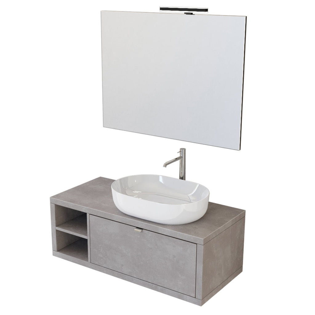  Composizione bagno sospesa Nyumba a 1 cassetto e vano a giorno con lavabo