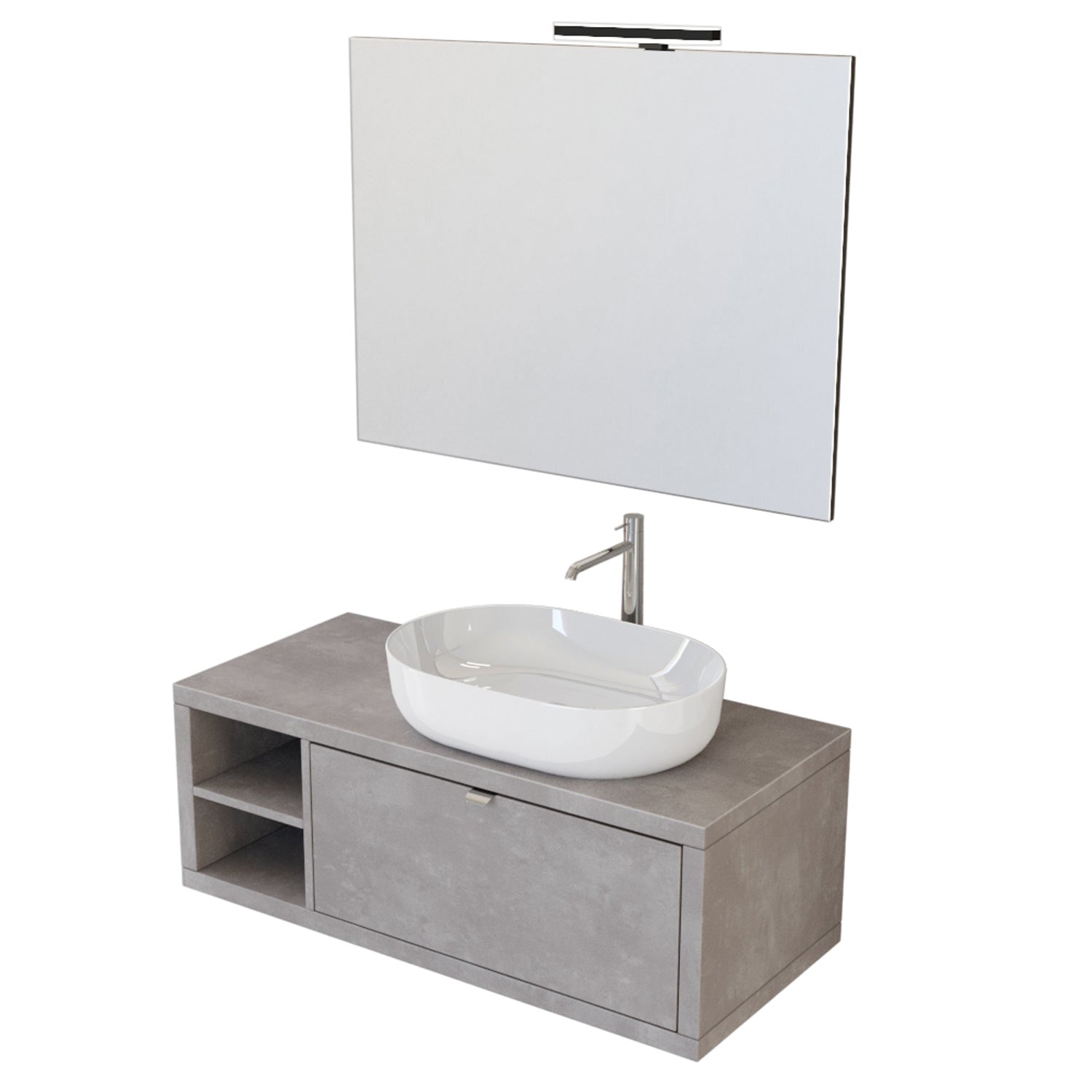  Composizione bagno sospesa Nyumba a 1 cassetto e vano a giorno con lavabo