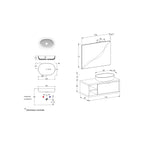  Composizione bagno sospesa Nyumba a 1 cassetto e vano a giorno con lavabo