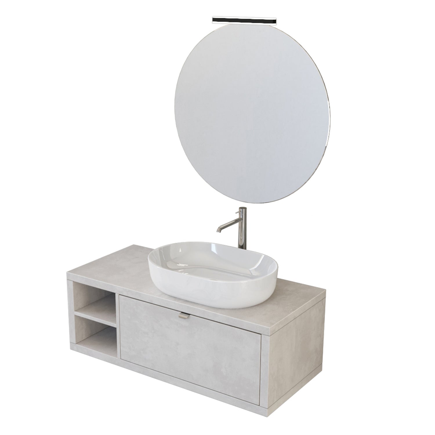  Composizione bagno sospesa Nyumba a 1 cassetto e vano a giorno con lavabo