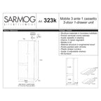  Mobile Multiuso a 3 ante e 1 cassetto con 6 ripiani regolabili finitura Olmo Chiaro by Sarmog by CeramicStore | Lo specialista del tuo bagno
