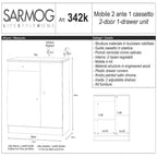  Mobile Multiuso Basso a 2 ante e 1 cassetto con 2 ripiani regolabili finitura Bianco Liscio by Sarmog by CeramicStore | Lo specialista del tuo bagno