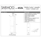  Mobile colonna a 2 ante e 1 cassetto con 3 ripiani regolabili finitura Olmo Chiaro by Sarmog by CeramicStore | Lo specialista del tuo bagno