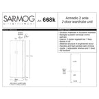  Mobile colonna a 2 ante con 3 ripiani regolabili e 1 fisso finitura Olmo Chiaro by Sarmog by CeramicStore | Lo specialista del tuo bagno