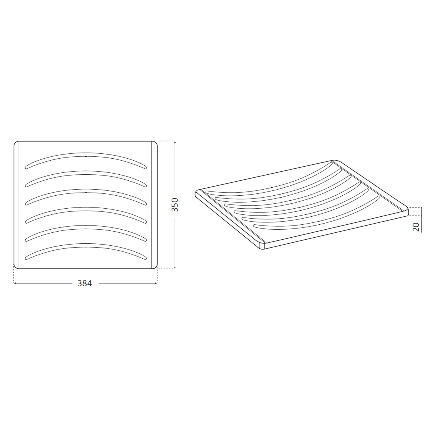 Tavoletta strizzatoio per lavatoio in polipropilene - 38,4 x 35,5 x 2 cm