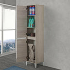 Colonna bagno con cesto portabiancheria Cubi&Co serie Mondial con chiusura slow motion 40x183x35 cm - Rovere chiaro