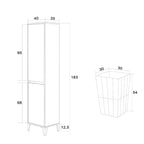 Colonna bagno con cesto portabiancheria Cubi&Co serie Mondial con chiusura slow motion 40x183x35 cm - Rovere chiaro