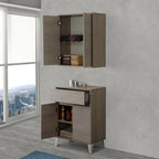 Base a due ante e un cassetto Cubi&Co serie Mondial 60x85x35 cm - Rovere scuro