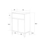 Base a due ante e un cassetto Cubi&Co serie Mondial 60x85x35 cm - Bianco