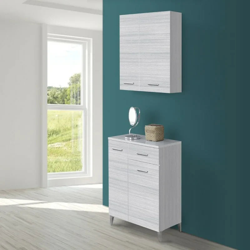 Pensile a due ante Cubi&Co serie Star con apertura tradizionale 60x70x18 cm - Grigio