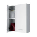 Pensile a due ante Cubi&Co serie Star con apertura tradizionale 60x70x18 cm - Bianco lucido