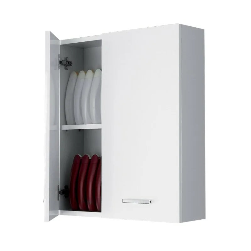 Pensile a due ante Cubi&Co serie Star con apertura tradizionale 60x70x18 cm - Bianco lucido