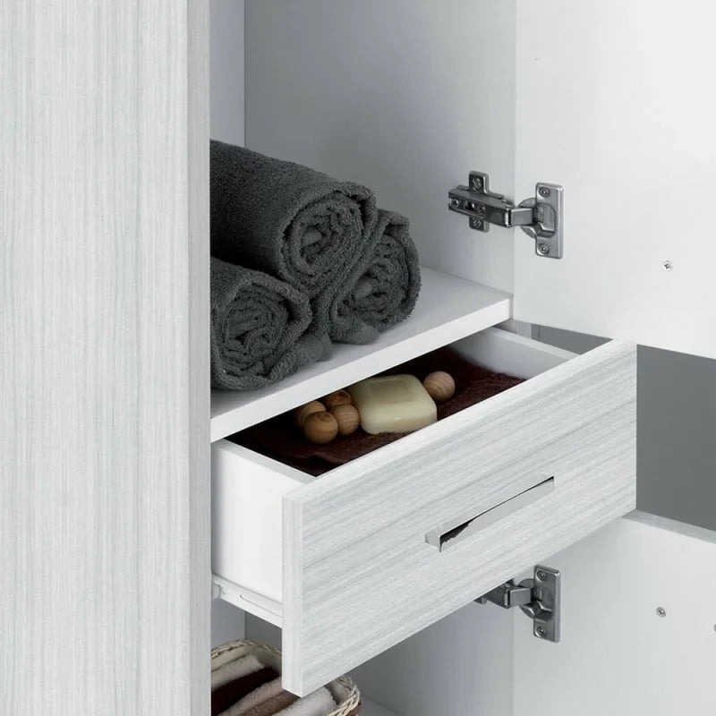 Colonna portasciugamani due ante e un cassetto Cubi&Co serie Star 35x154x34 cm - Grigio