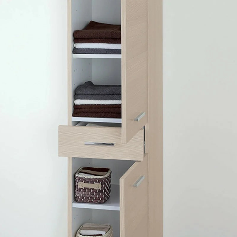 Colonna portasciugamani due ante e un cassetto Cubi&Co serie Star 35x154x34 cm - Larice