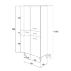 Colonna portasciugamani tre ante e un cassetto Cubi&Co serie Star 60x154x34 cm - Bianco lucido