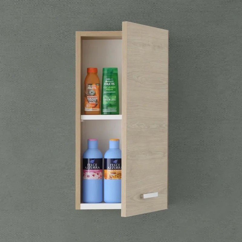 Pensile in nobilitato melaminico con un'anta Cubi&Co serie Star 35x70x18 cm - Rovere dolomite