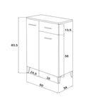 Base con due ante e un cassetto Cubi&Co serie Star 60x83,5x34 cm - Rovere dolomite