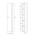 Pensile a un'anta lunga Cubi&Co serie Star 24x150x15 cm - Rovere dolomite