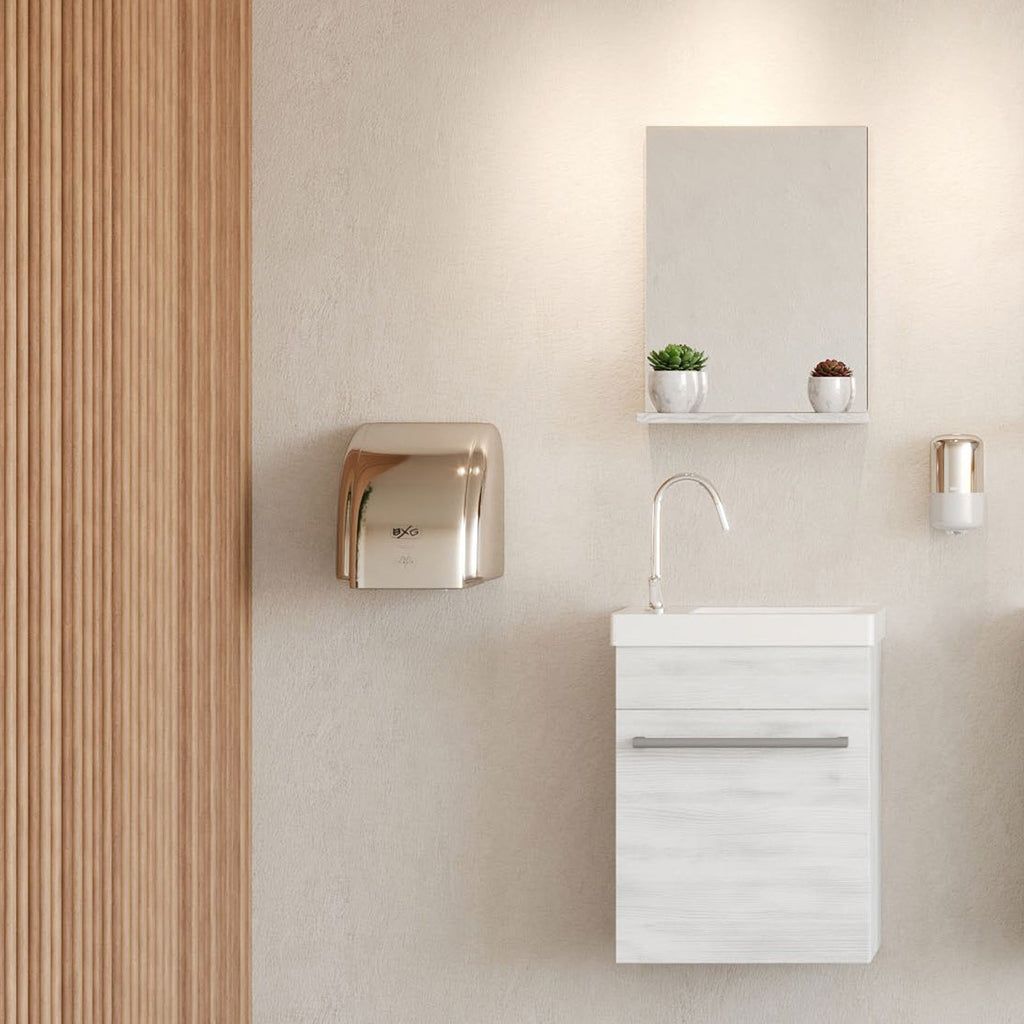 Mobile bagno con lavabo e specchiera Cubi&Co Pick - Rovere Bianco by CeramicStore | Lo specialista del tuo bagno