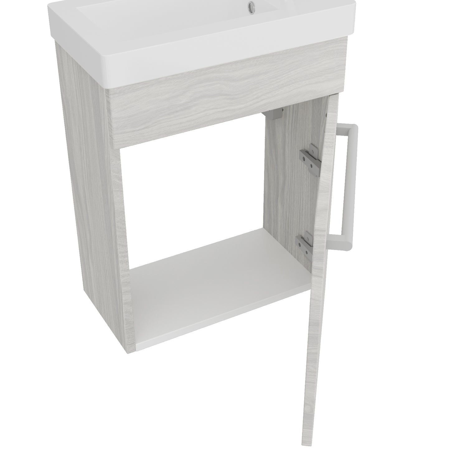  Mobile bagno con lavabo e specchiera Pick - Rovere Grigio by CeramicStore | Lo specialista del tuo bagno