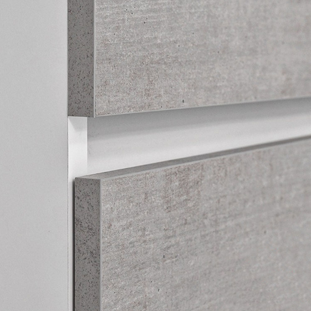 Composizione bagno sospesa Cubi&Co Favola 90 cm con lavabo e specchio - Bianco/Cemento