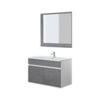 Composizione bagno sospesa Cubi&Co Favola 90 cm con lavabo e specchio - Bianco/Cemento