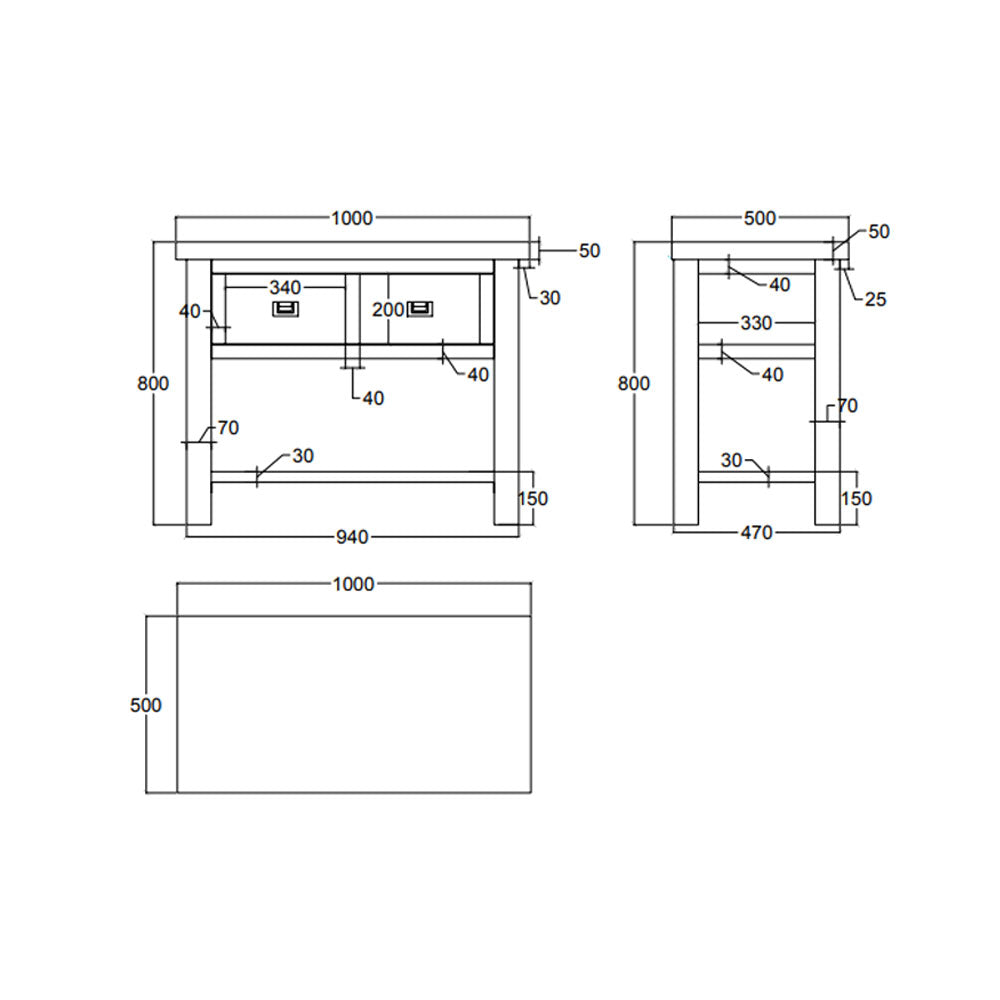  Mobile bagno 'Essenza 2 cassetti' in legno Teak cm 100x50x80h by Cipi by CeramicStore | Lo specialista del tuo bagno