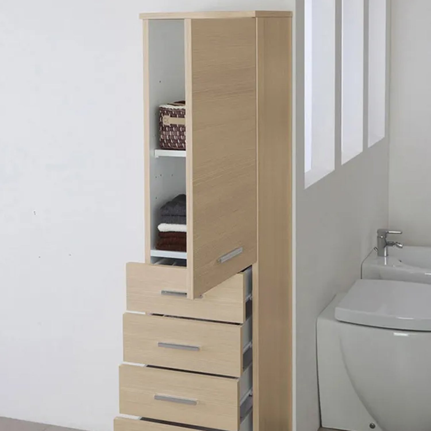 Colonna portasciugamani Cubi&Co serie Star 35x154x34 cm - Larice