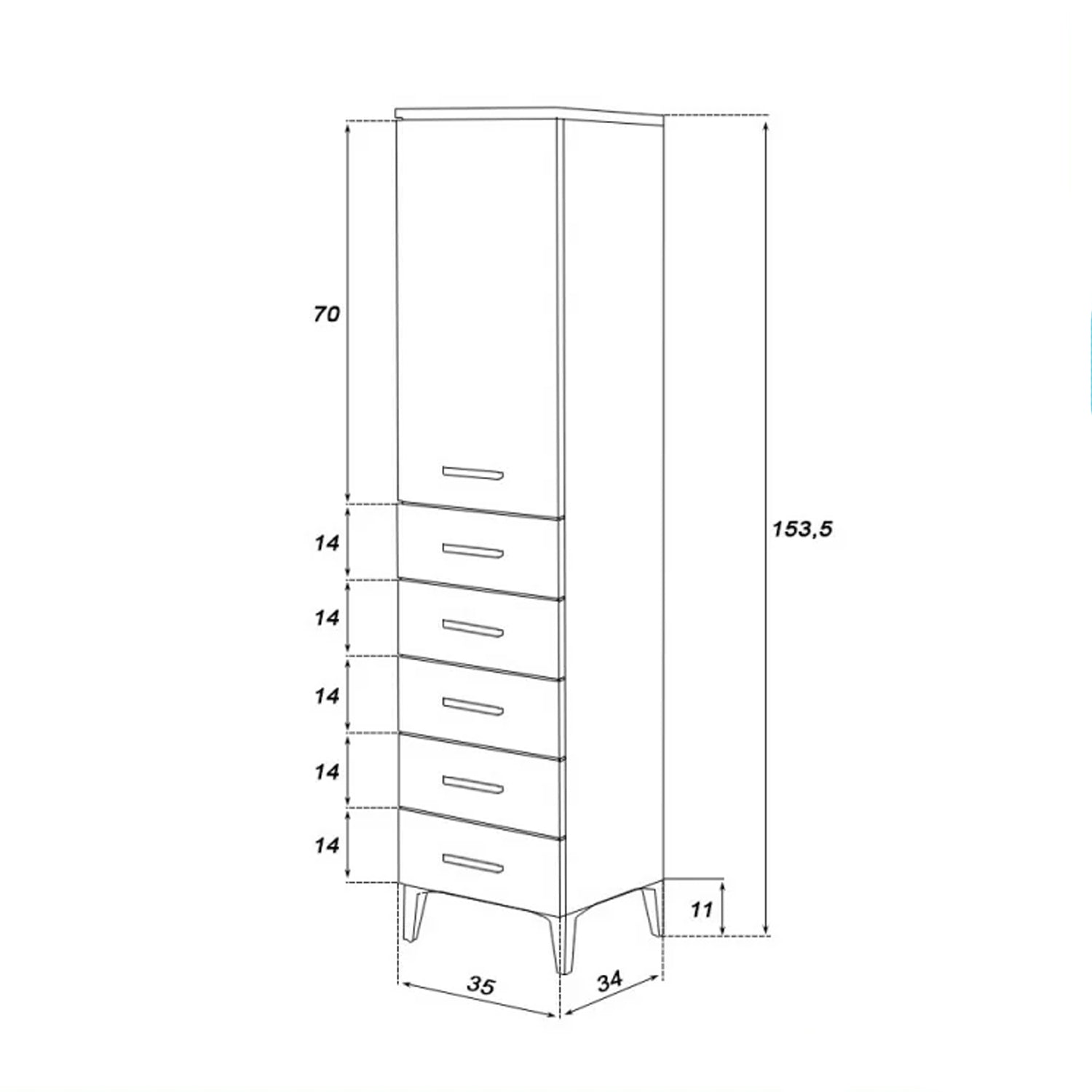 Colonna portasciugamani Cubi&Co serie Star 35x154x34 cm - Larice