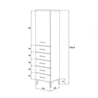 Colonna portasciugamani Cubi&Co serie Star 35x154x34 cm - Bianco lucido