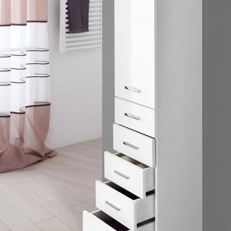 Colonna portasciugamani Cubi&Co serie Star 35x154x34 cm - Bianco lucido