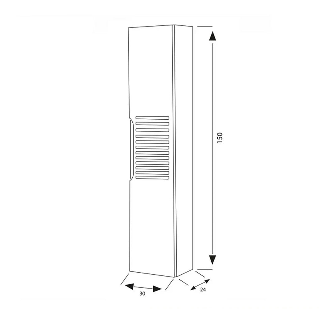 Pensile con anta Cubi&Co serie Mount 30x150x24 cm - Noce canaletto/ardesia