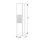 Pensile con anta Cubi&Co serie Mount 30x150x24 cm - Noce canaletto/ardesia