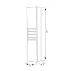 Pensile con anta Cubi&Co serie Hill 30x150x24 cm - Noce canaletto/Verde salvia