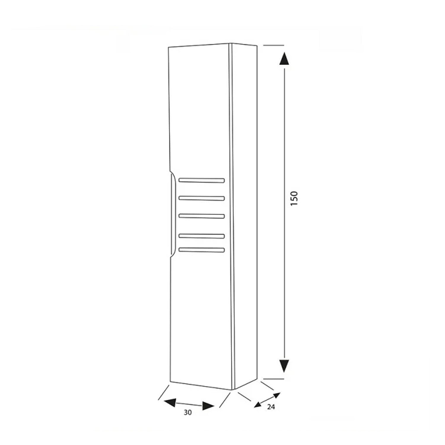 Pensile con anta Cubi&Co serie Hill 30x150x24 cm - Noce canaletto/Verde salvia