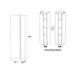 Pensile a un'anta Cubi&Co serie Ossidiana 40x135x26 cm - Beton cenere