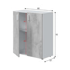  Mobile Multiuso Basso con 2 ante e 1 ripiano regolabile in altezza - Bianco Cemento by CeramicStore | Lo specialista del tuo bagno