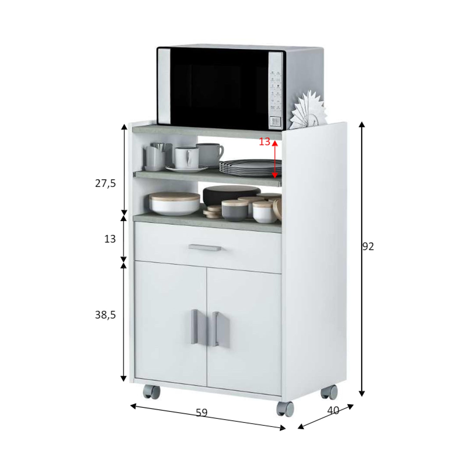  1 cassetto e 2 ante - Bianco by CeramicStore | Lo specialista del tuo bagno