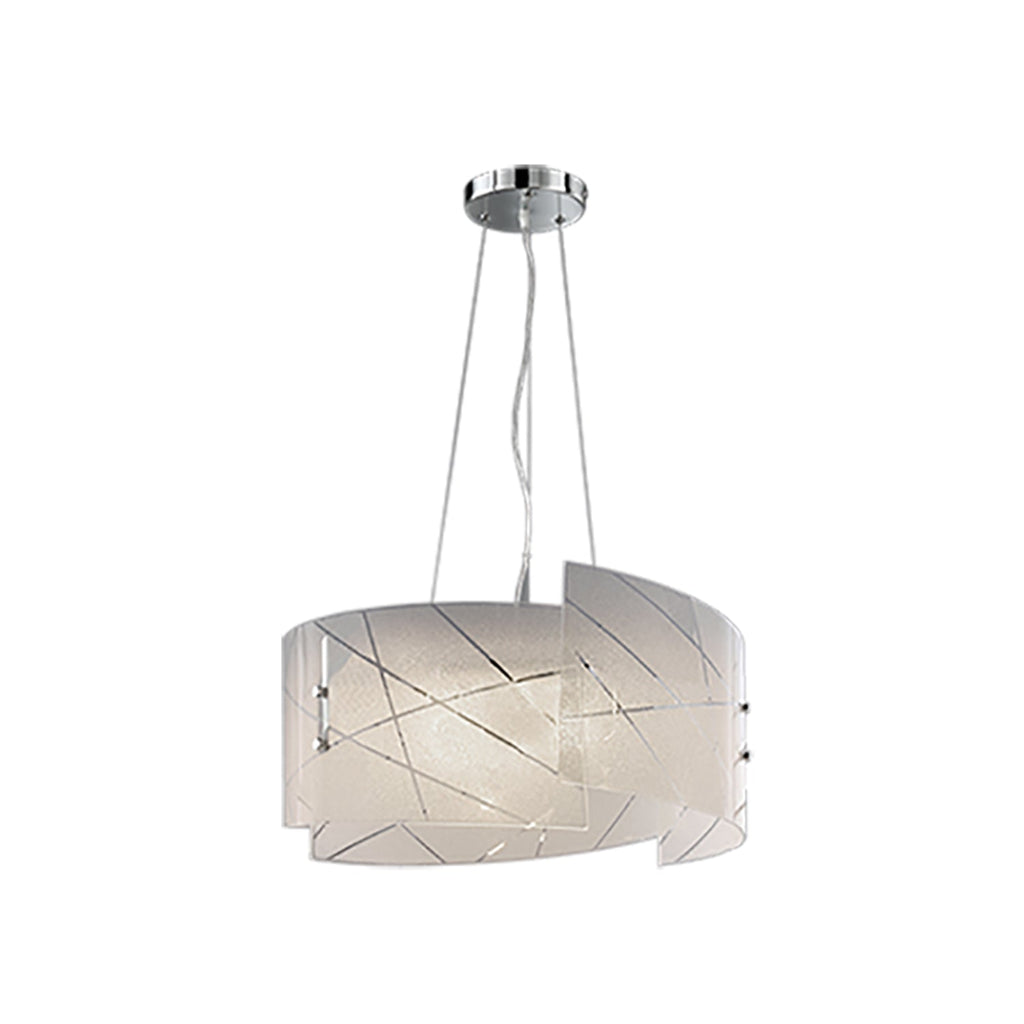 Lampada a sospensione con righe trasparenti modello Sandrina - Bianco by CeramicStore | Lo specialista del tuo bagno