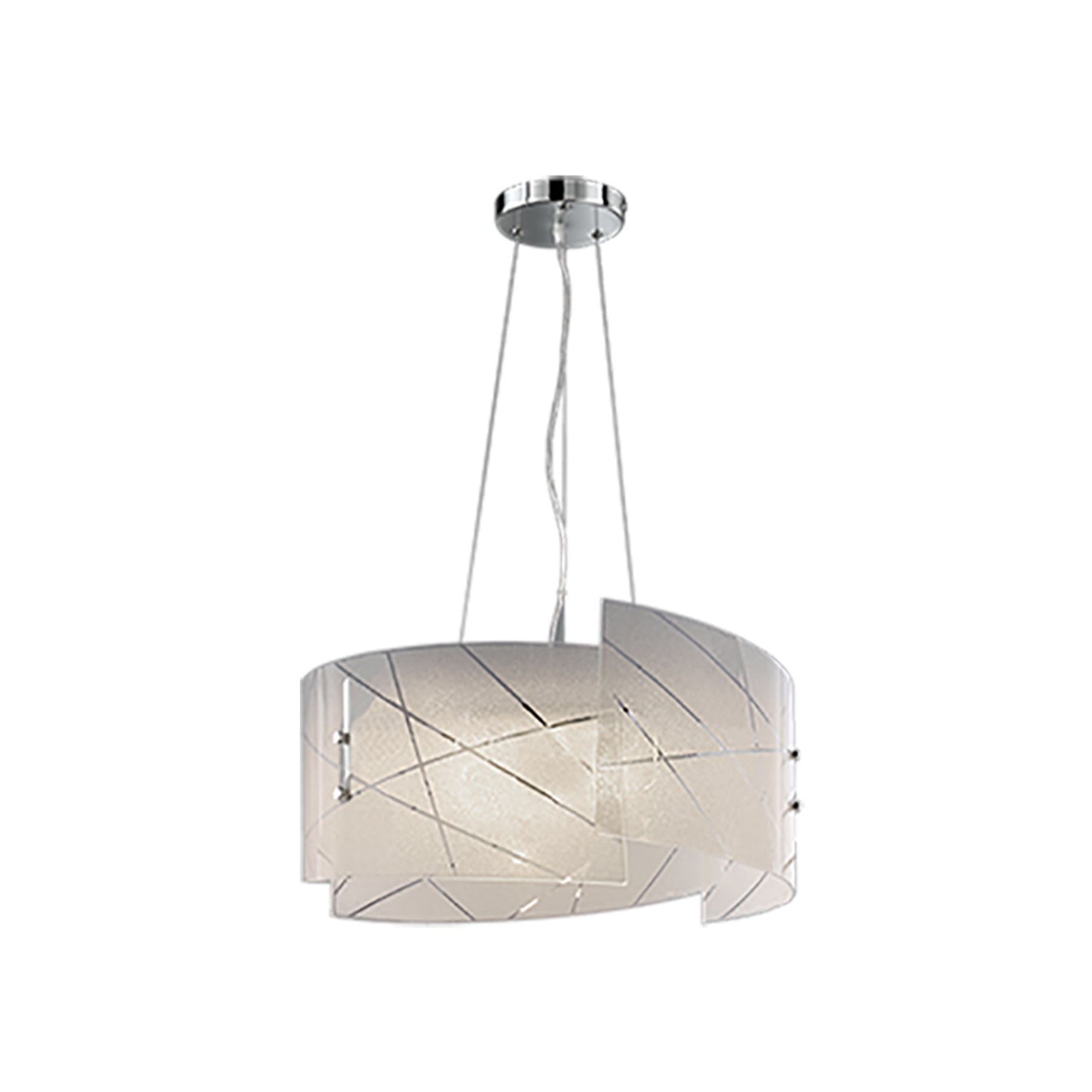 Lampada a sospensione con righe trasparenti modello Sandrina - Bianco by CeramicStore | Lo specialista del tuo bagno