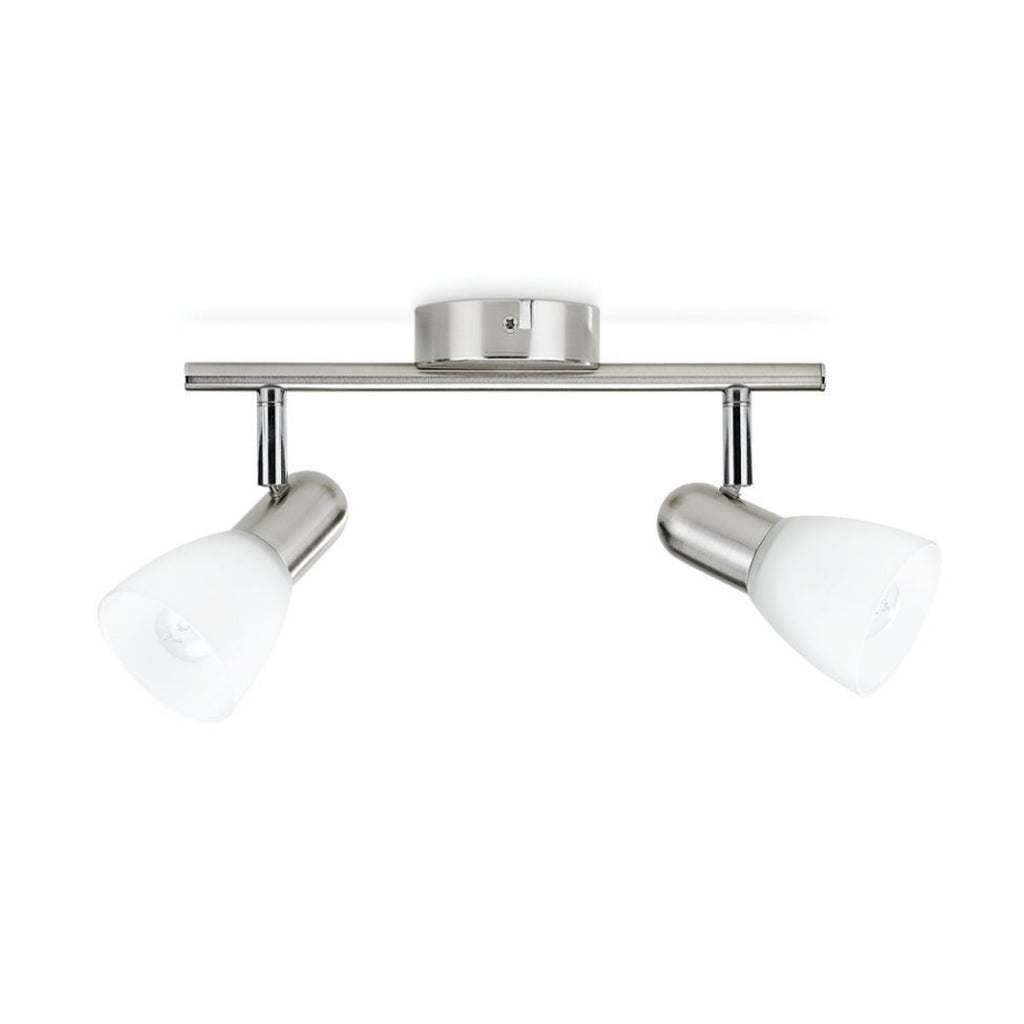 Lampada modello Burlap con 2 faretti in metallo e vetro - Cromato opaco by CeramicStore | Lo specialista del tuo bagno