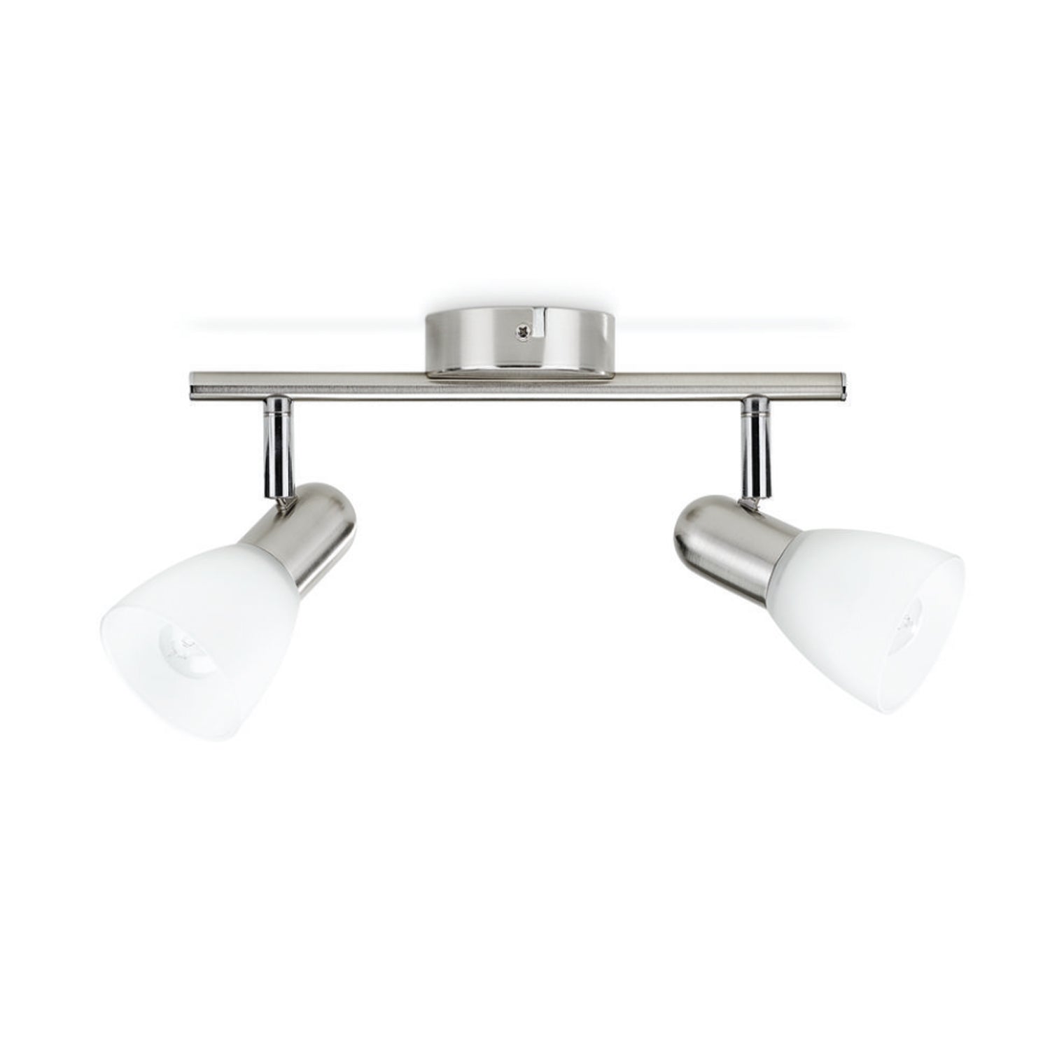 Lampada modello Burlap con 2 faretti in metallo e vetro - Cromato opaco by CeramicStore | Lo specialista del tuo bagno