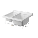 Lavatoio con mobile in nobilitato e due vasche BathCore 75x60 cm - Bianco