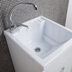 Lavatoio in nobilitato con vasca in ABS BathCore 45x50 cm - Bianco