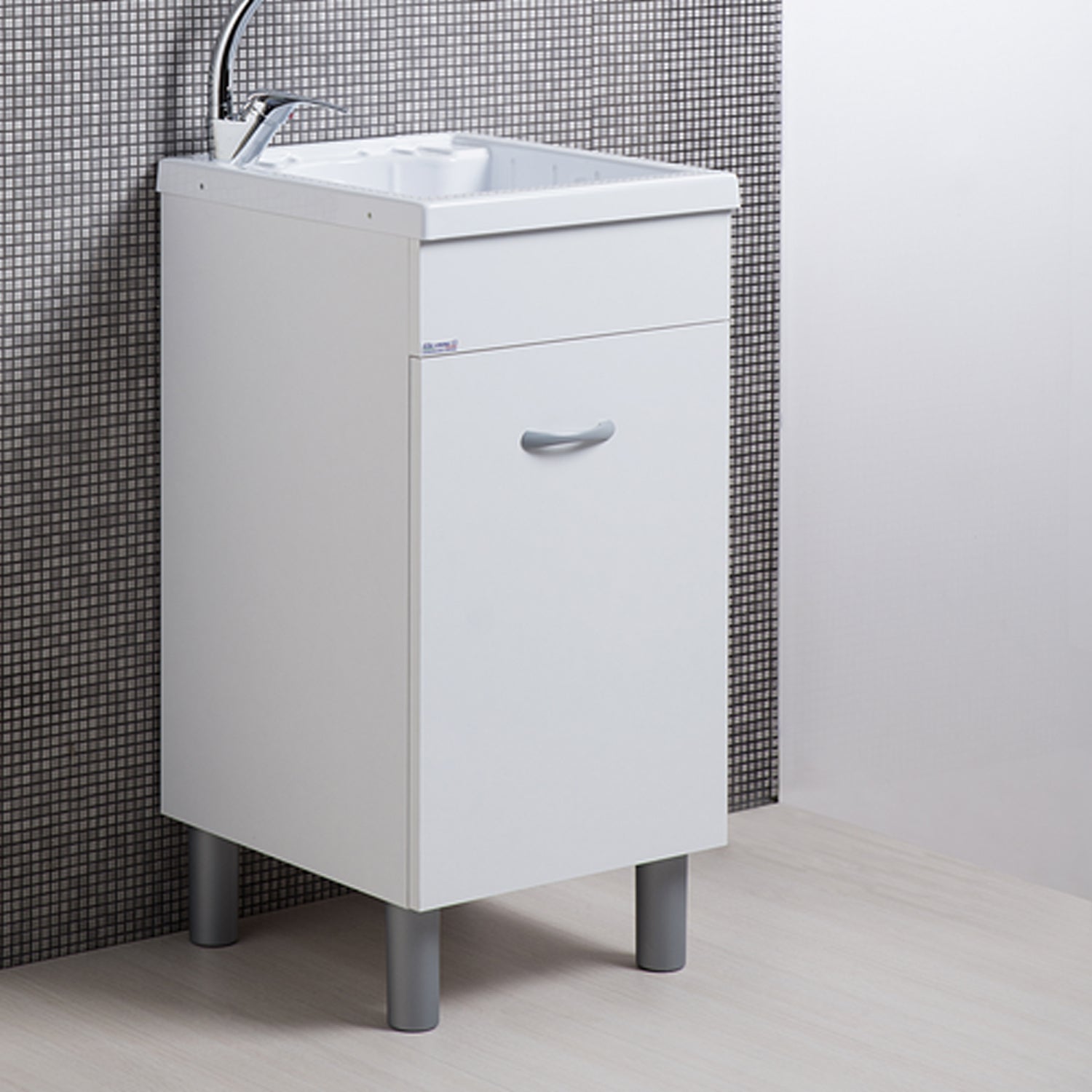 Lavatoio in nobilitato con vasca in ABS BathCore 60x50 cm - Bianco