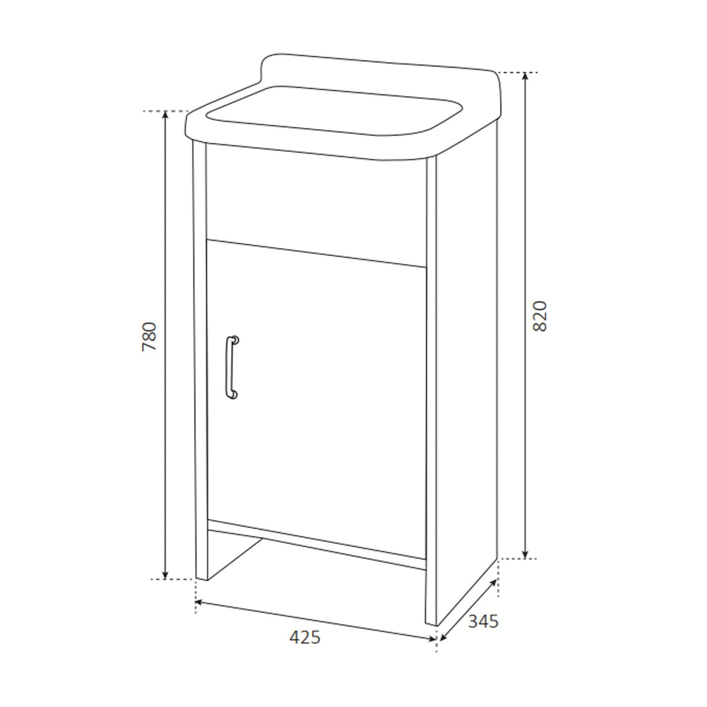 Lavatoio con mobile in PVC e vasca in polipropilene Bathcore modello Mini 42x35 cm