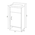 Lavatoio con mobile in PVC e vasca in polipropilene Bathcore modello Mini 42x35 cm