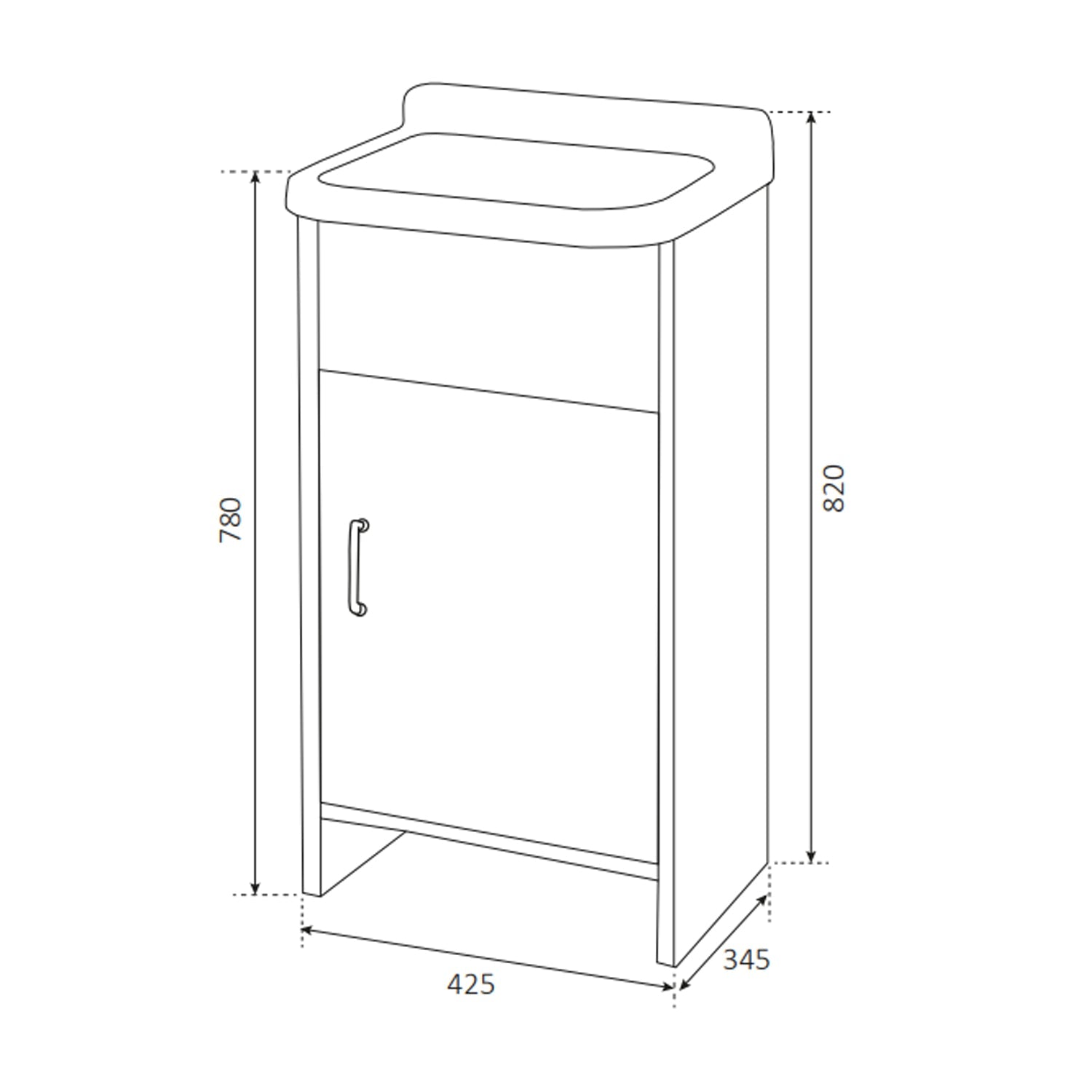 Lavatoio con mobile in PVC e vasca in polipropilene Bathcore modello Mini 42x35 cm