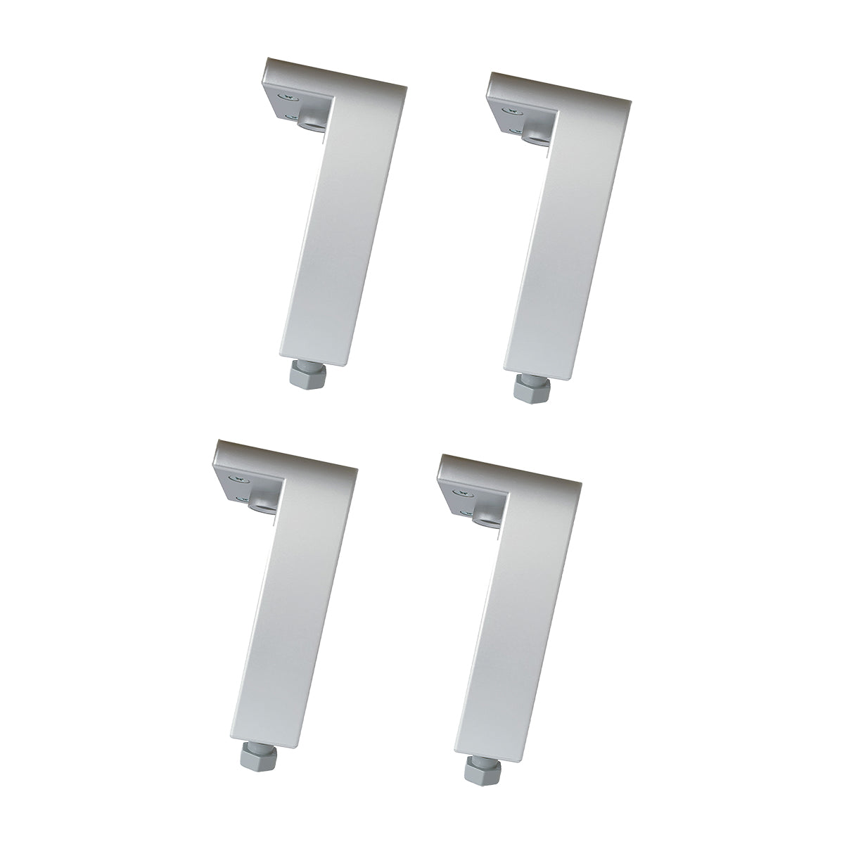 4 pz piedini regolabili anodizzati per legno - Cromo
